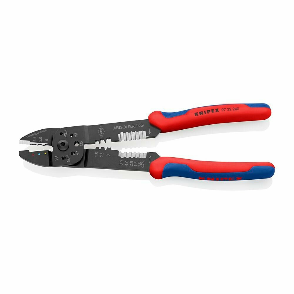 Пресс клещи обжимные KNIPEX для резки и зачистки кабеля 3 гн, изолированные кабельные наконечники и штекеры — фото 1