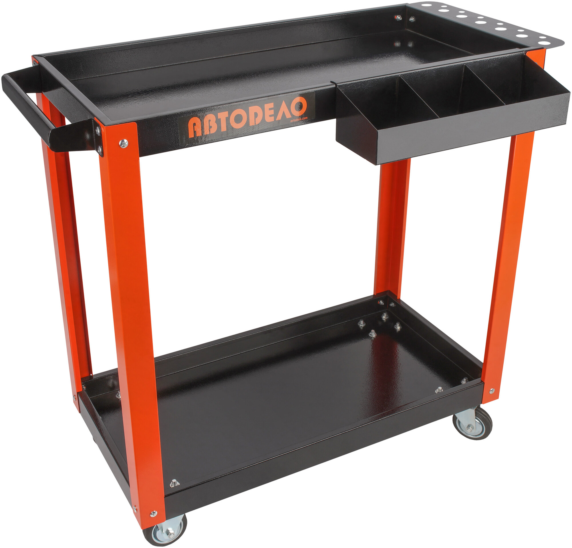 Тележка инструментальная 705х360х750мм 2 полки/Полка для инструментов/Поддон магнитный D150мм/Система хранения инструментов