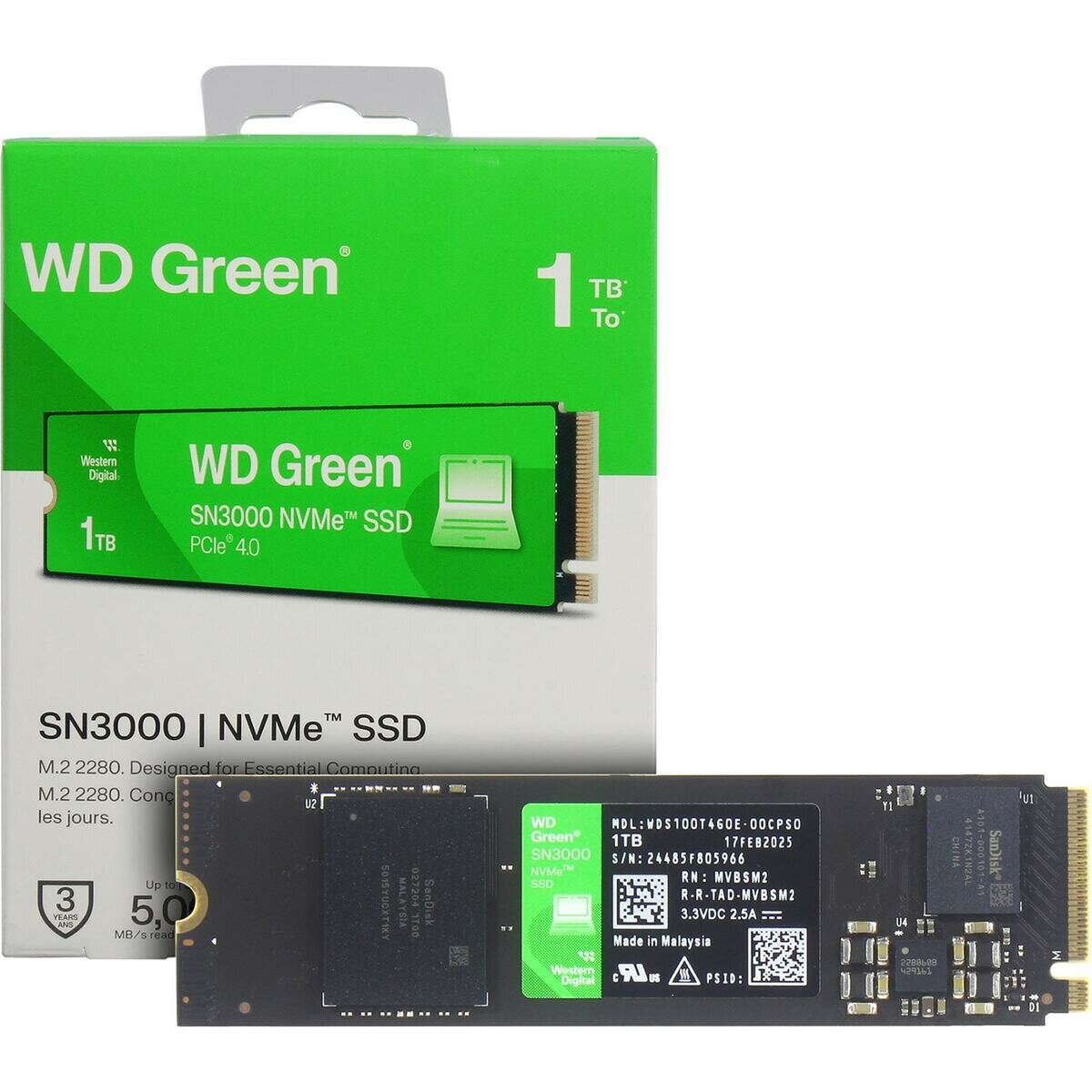 Western digital Green SN3000 1 Тб WDS100T4G0E