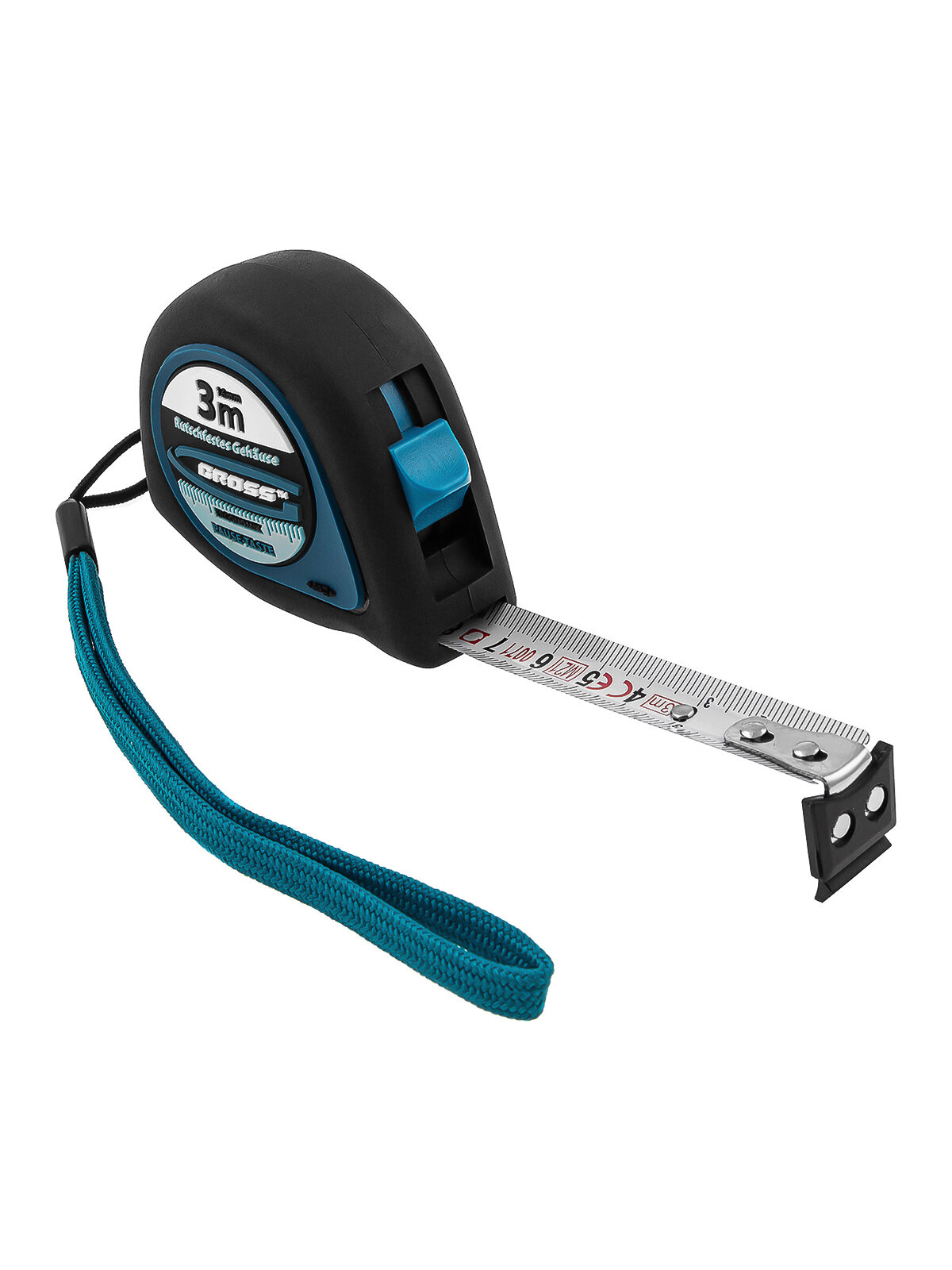 Рулетка Gross Ergonomisch 3 м x 16 мм, магнитный обрезиненный зацеп 31101