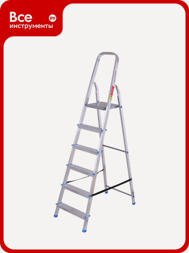 Изображение товара Алюминиевая стремянка LadderBel 6 ступеней STR-AL-6, В сложенном виде она практически не занимает места