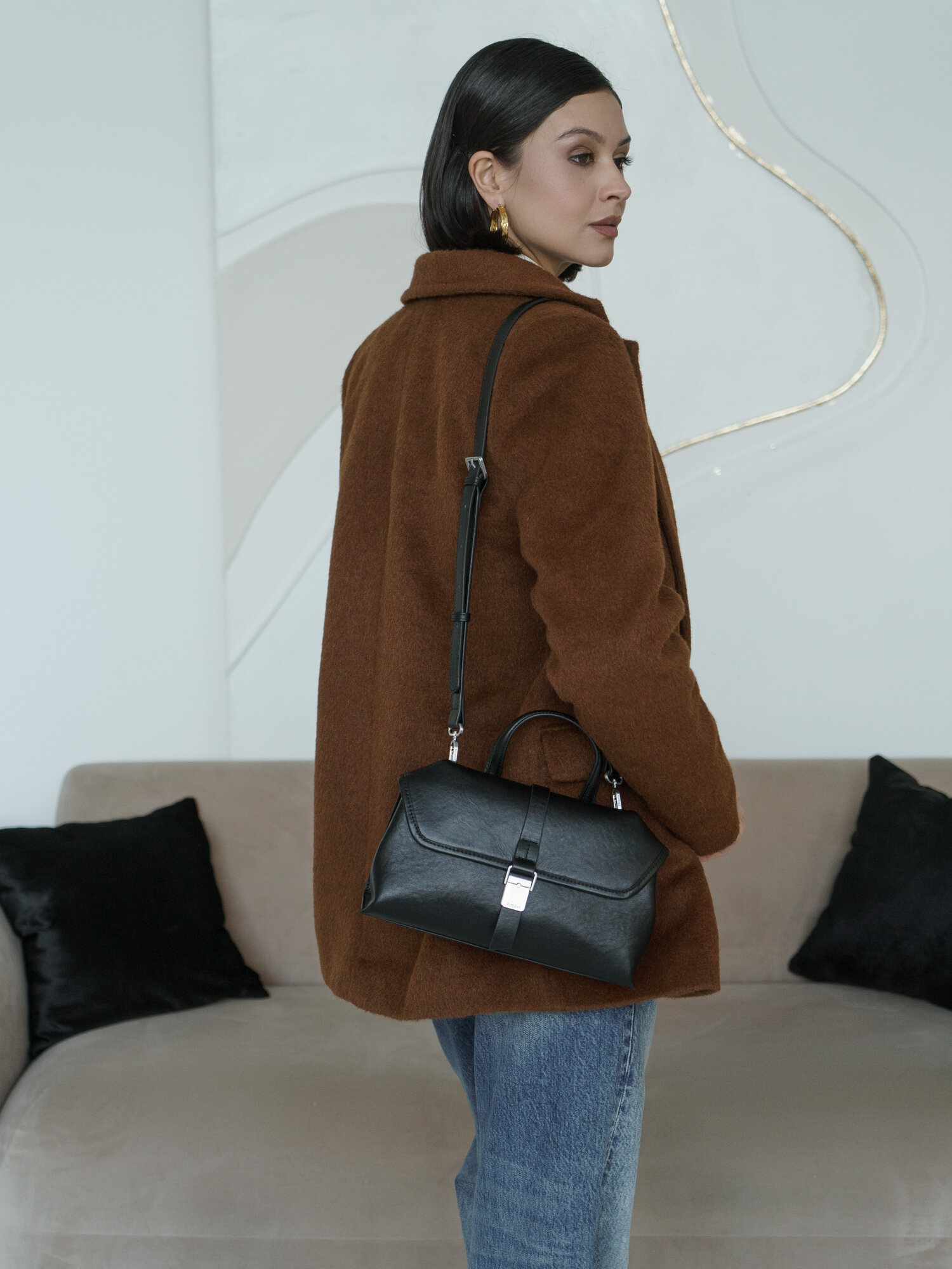 Сумка Paprika Bag Italy, фактура гладкая, черный — фото 1