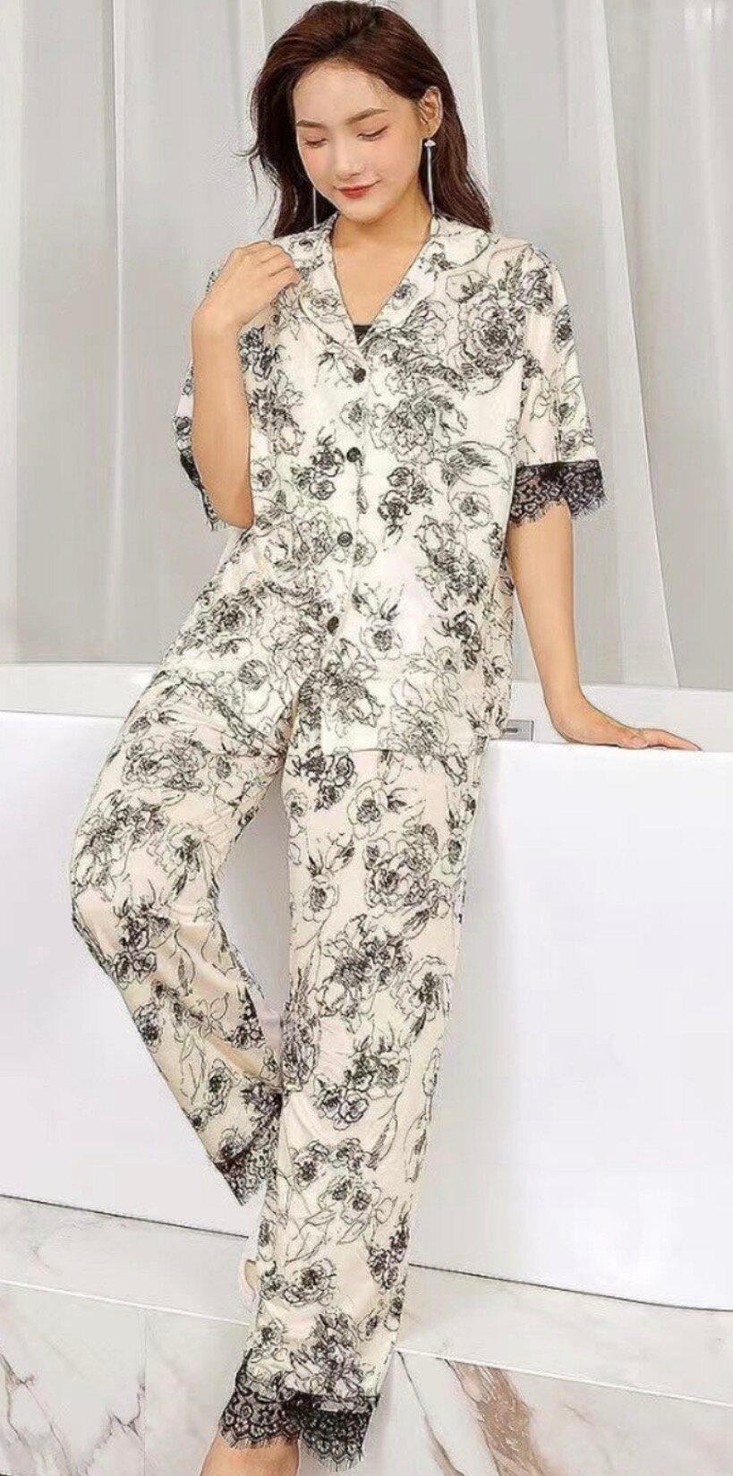 Пижама , размер L, бeлый — фото 1