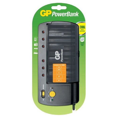 фото Зарядное устройство gp pb320gs, универсальный, для 2-4 тип aa/aaa/c/d/6lr61, таймер
