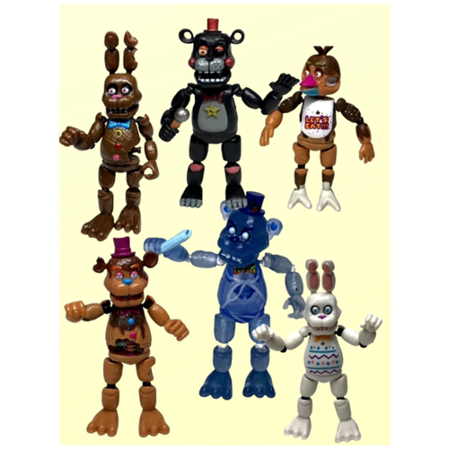 Фигурки фнаф 5 Ночей с Фредди 6 штук по 16 СМ аниматроники фнаф игрушки fnaf набор фигурок аниматроники 5 шт 13 см 5 ночей с фредди