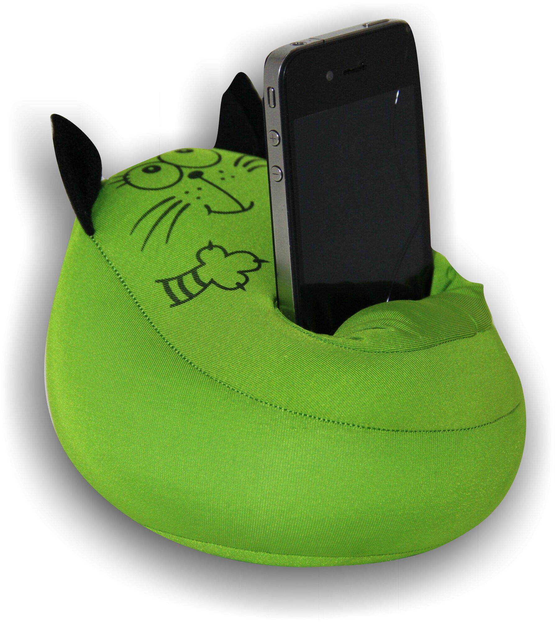 Подставка под телефон - игрушка антистресс Штучки к которым тянутся ручки Кот, зеленый