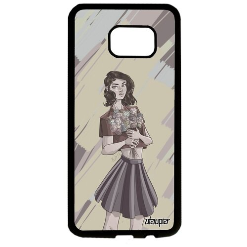 фото Защитный чехол для // galaxy s7 edge // "девушка и цветы" стиль аниме, utaupia, голубой
