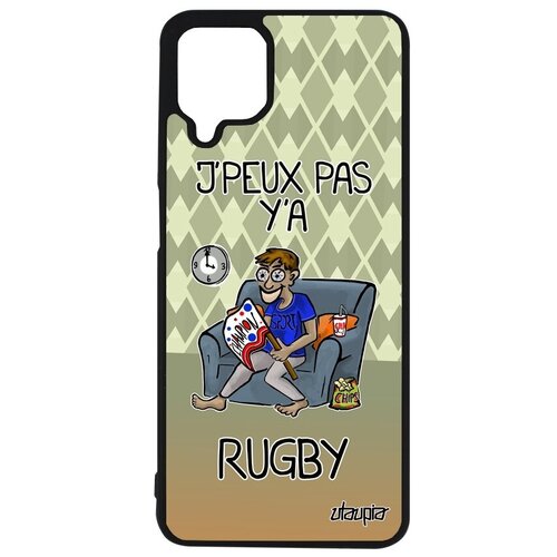 фото Необычный чехол на мобильный // galaxy a12 // "не могу - смотрю регби!" повод принт, utaupia, зеленый