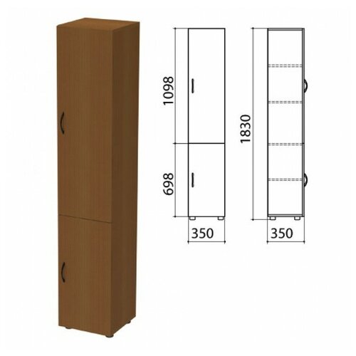 Шкаф закрытый «Канц», 350×350×1830 мм, цвет орех пирамидальный (комплект)