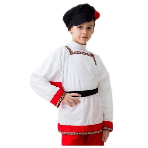 Русский народный костюм для мальчика ванюша (без брюк), арт.1610 размер:110-140 см (5-9 лет)