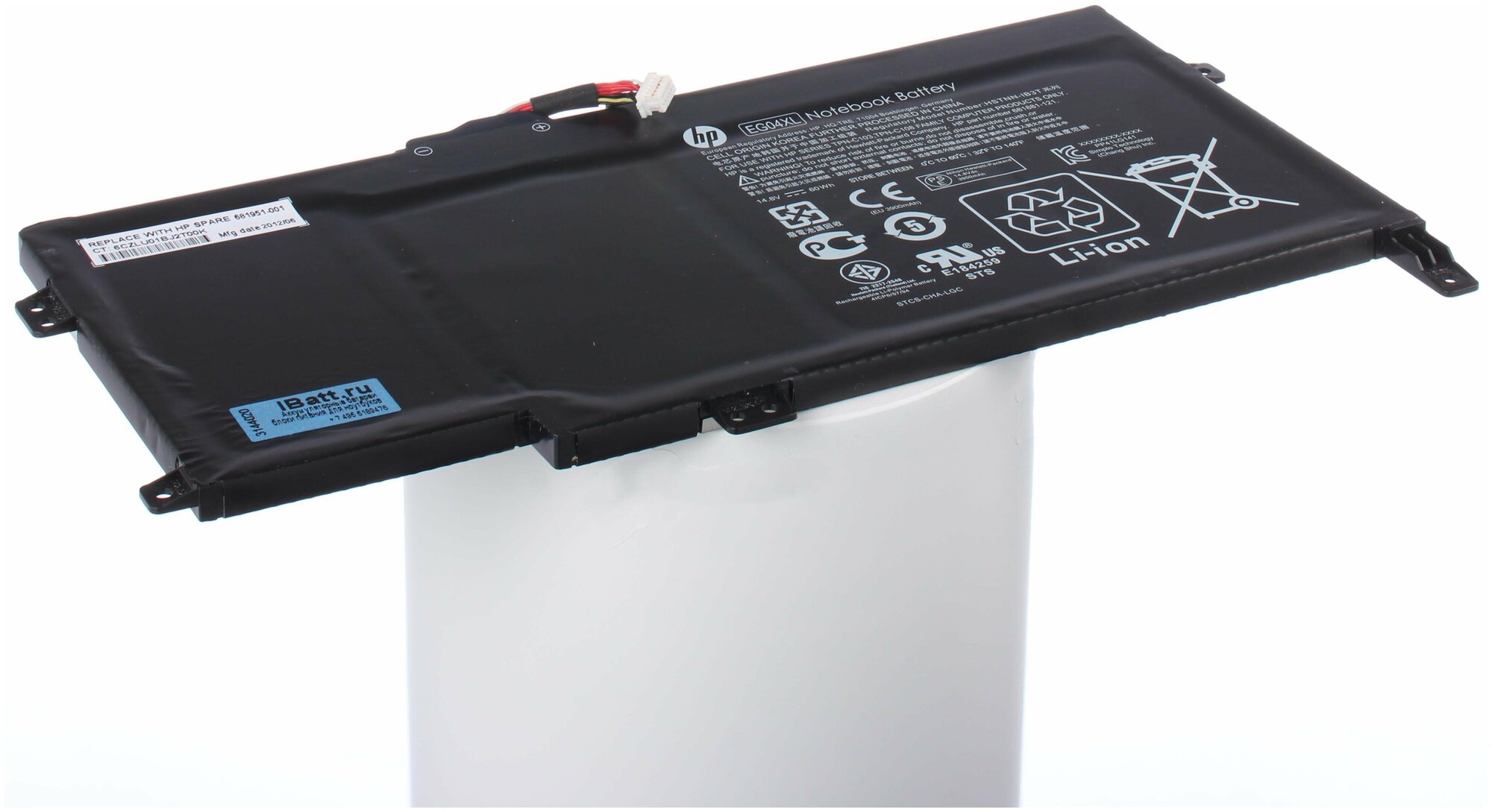 Аккумуляторная батарея iBatt iB-U1-A616 4000mAh для HP-Compaq Envy 6-1031er, Envy 6-1150er, Envy 6-1254er, Envy 6-1101er, Envy 6-1154er, ENVY Sleekbook 6-1031er, Envy 6-1251er, Envy 6-1053er, Envy 6-1000, Envy 6-1252er, Envy 6-1253er