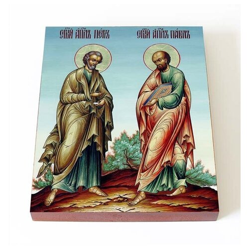Святые первоверховные апостолы Петр и Павел, икона на доске 13*16,5 см святые первоверховные апостолы петр и павел икона на доске 13 16 5 см