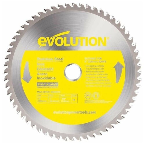 Диск пильный Evolution EVOBLADE230SS 230х25,4х1,8х60 по нержавеющей стали. диск пильный evolution evoblade180ss 180х20х1 8х48 по нержавеющей стали