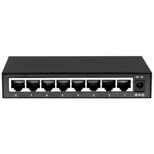 8-портовый 100-мегабитный неуправляемый коммутатор с питанием 12В PND-08M 255400₽