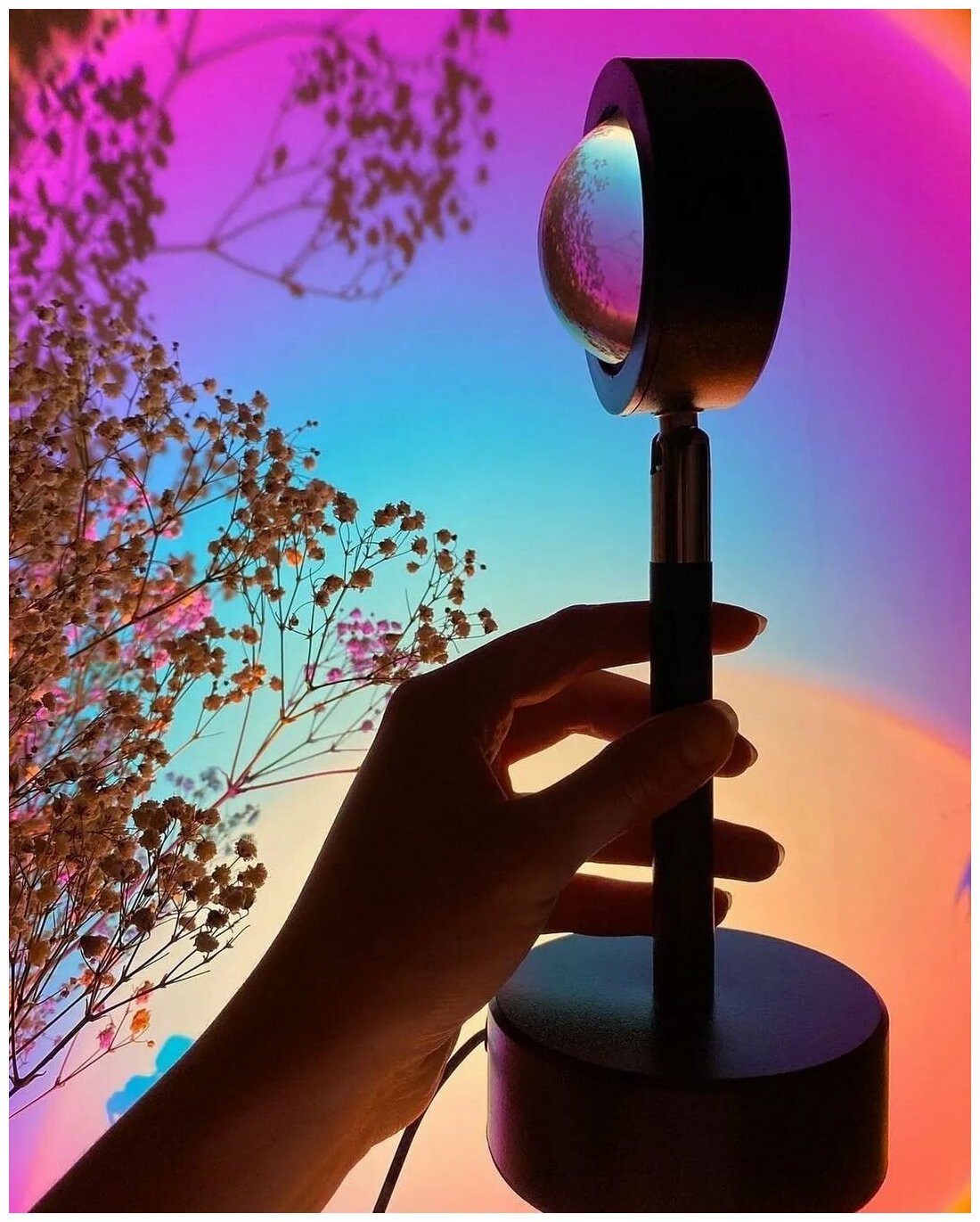 Закатная лампа / светильник / ночник / проектор Sunset Lamp проекция "Радуга