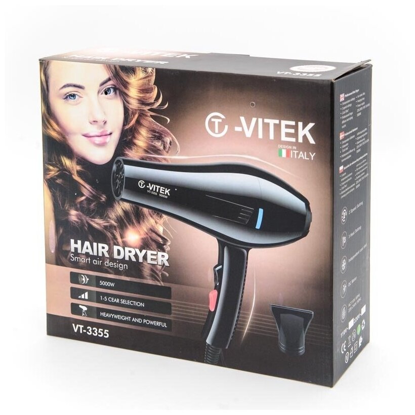 Фен для волос Vitek VT-3355, фиолетовый