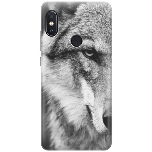 фото Gosso ультратонкий силиконовый чехол-накладка для xiaomi redmi note 5 с принтом "спокойный волк"