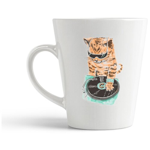 фото Кружка-латте coolpodarok кот диджей винил