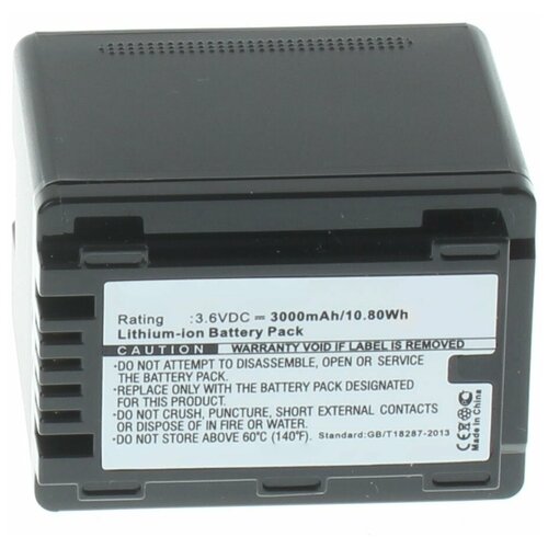 Аккумулятор iBatt iB-U1-F456 3000mAh для Panasonic HC-V770, HC-V760, HC-VXF990, HC-VX980, HC-V260, HC-V380, HC-V730, HC-VX870, HC-V710, HC-W850, HC-V270, HC-V750, HC-V510, HC-V210, HC-V530, HC-W580, HC-V230, аккумулятор vw vbt380 для видеокамер panasonic hc v210 520 720