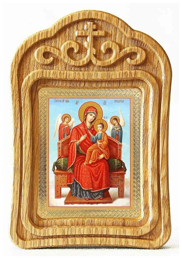 Икона Божией Матери "Всецарица", в резной деревянной рамке