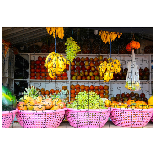 фото Магнитный пазл 27x18см."фрукты, подставка для фруктов, рынок" на холодильник lotsprints