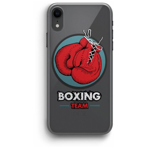 фото Чехол для iphone xr "boxing team", прозрачный exsport