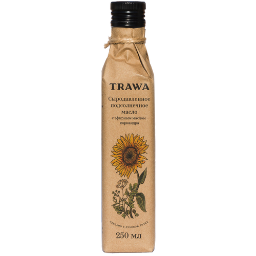 фото Trawa масло подсолнечное сыродавленное с эфирами кориандра 250мл