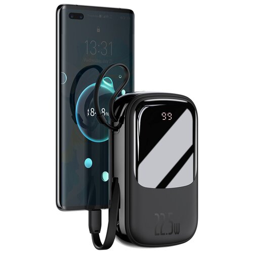Внешний аккумулятор Baseus Qpow Digital Display Quick Charging 20000mAh 225W с кабелем Type-C Черный PPQD-I01 317400₽