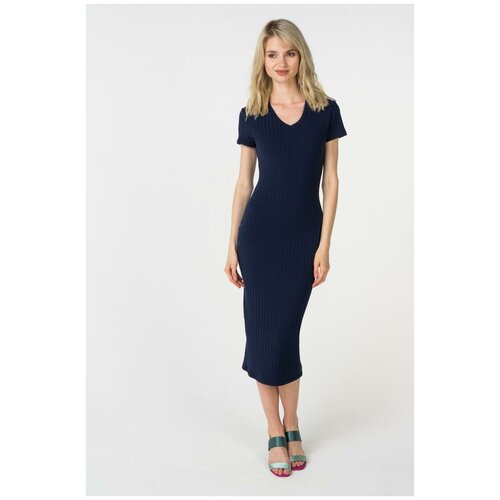 Трикотажное платье с коротким рукавом Trendy Angel TASS18D0035Р Синий 44-46