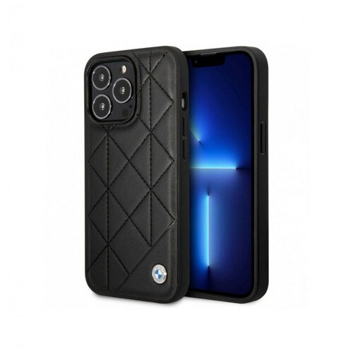 Чехол BMW Signature Leather Quilted pattern Hard для iPhone 14 Pro, цвет Черный (BMHCP14L22RQDK)