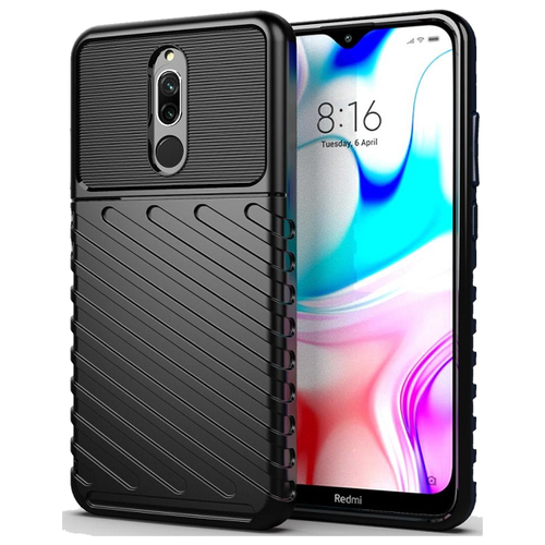 фото Чехол carbon для xiaomi redmi 8/8a серия оникс | черный