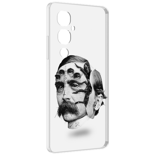 Чехол MyPads страшное лицо мужчины для Tecno Pova 4 Pro задняя-панель-накладка-бампер