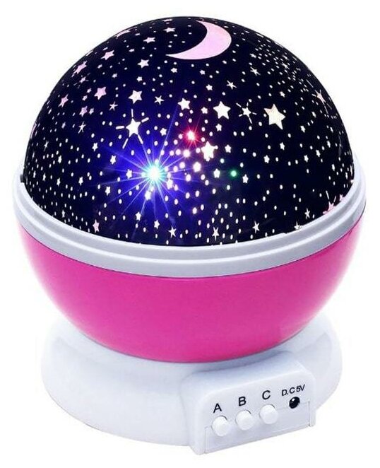 Ночник-проектор Star Master "Звездное небо" (Розовый) - фотография № 1