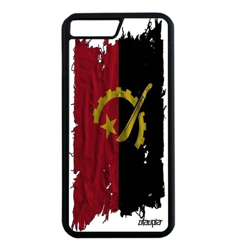 фото Защитный чехол для // iphone 8 plus // "флаг анголы на ткани" стиль дизайн, utaupia, белый