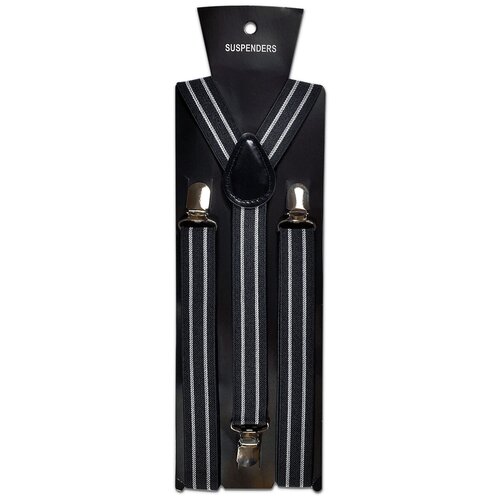 фото Подтяжки черные с белыми полосами 2beman