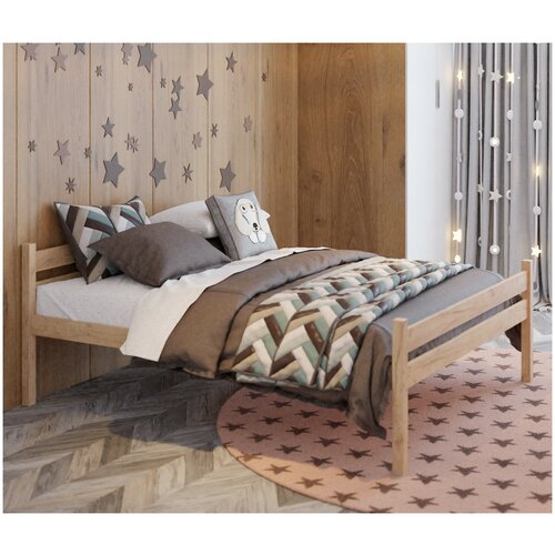 Двуспальная кровать 160x200/ Двухспальная кровать из дерева/ Кровать двуспальная из сосны для взрослых PufLife
