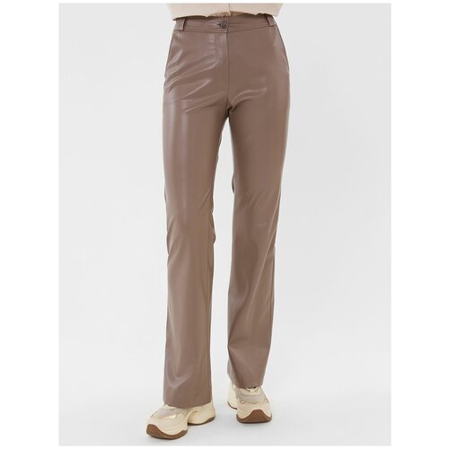 фото Брюки клеш из искусственной кожи lo коричневые (48)