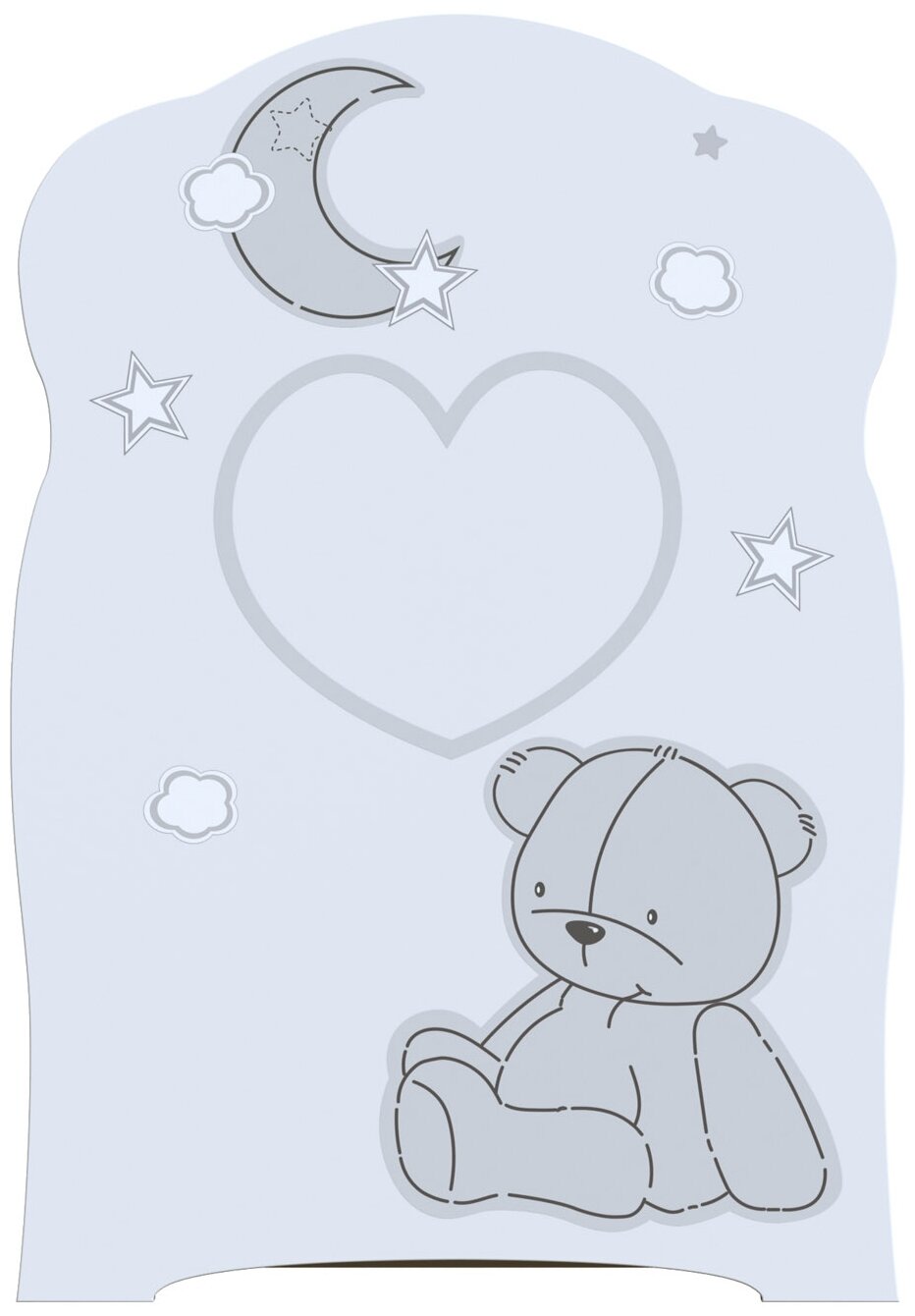 Кроватка детская для новорожденных ВДК BEAR AND MOON с маятником и ящиком для белья, ЛДСП, белый