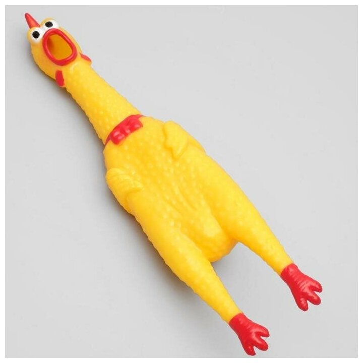 Игрушка резиновая пищащая "Задумчивая курица" для собак, 28 см - фотография № 1