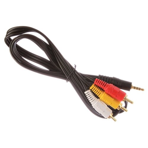 Кабель Atcom 3.5 mini-Jack - 3RCA (AT1006), 1 м, черный atcom кабель аудио видео at1004 3rca 3rca 3 m черный