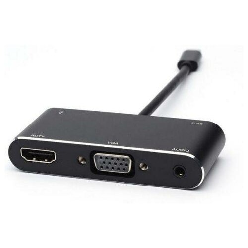 Переходник HDMI VGA 0.1м Atcom AT2810 круглый черный переходник usb hdmi atcom at2810 переходник 0 1 м type c