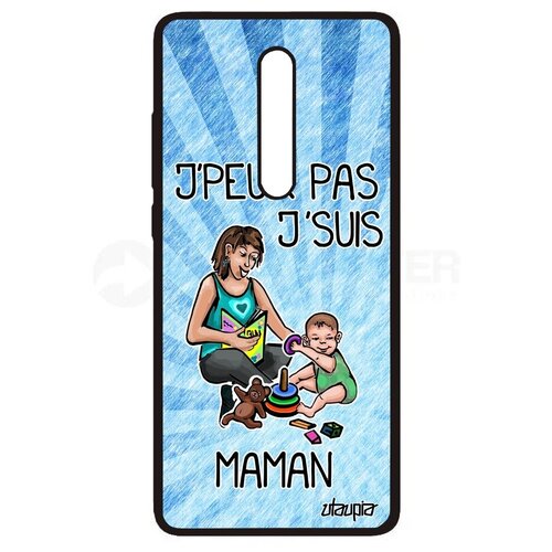 фото Защитный чехол для мобильного // xiaomi mi 9t // "не могу - стала мамой!" надпись принт, utaupia, голубой