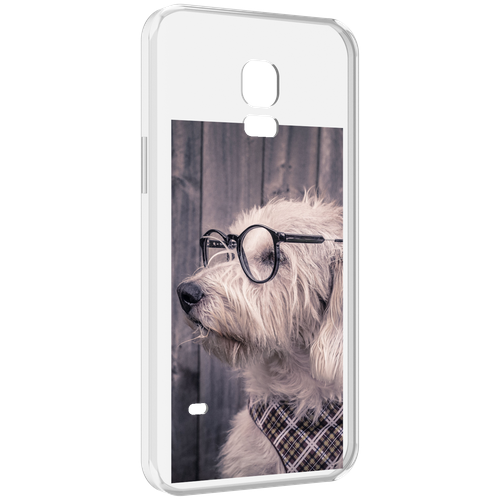 Чехол MyPads Собака-в-очках для Samsung Galaxy S5 mini задняя-панель-накладка-бампер