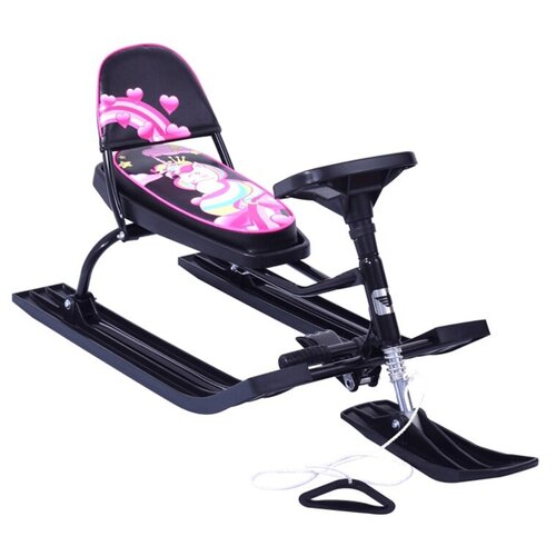 Снегокат 124 Comfort Baby Friends Милаша (чёрный) со складной спинкой снегокат барс 126 spider comfort синий