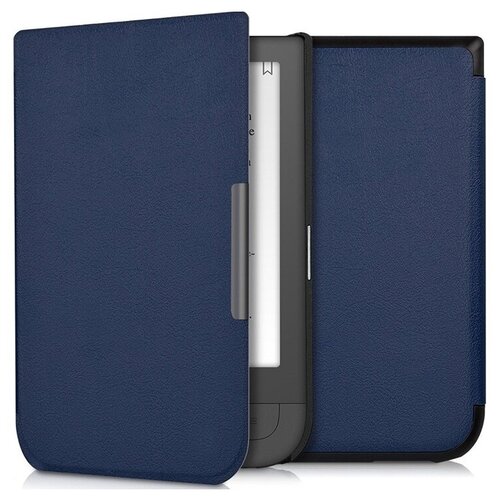 фото Чехол-обложка футляр mypads для pocketbook 631 touch hd из качественной эко-кожи тонкий с магнитной застежкой синий