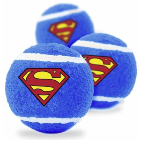 фото Мячик теннисный для животных теннисный superman / супермен синий (3 шт.) buckle-down