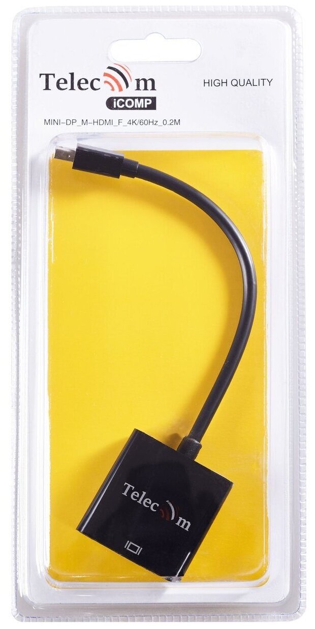 Кабель-переходник Mini DisplayPort (M) -> HDMI (F), 4K@60Hz, Telecom (TA6056) - фото №9