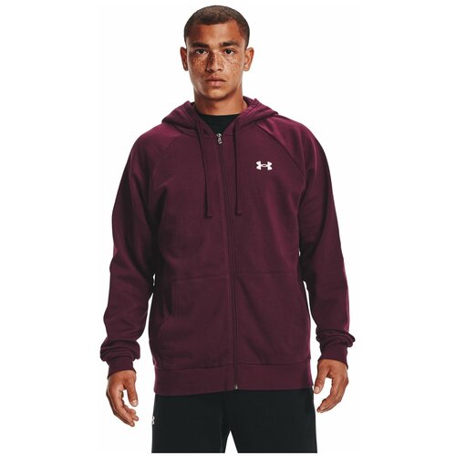 фото Толстовка under armour rival cotton fz hoodie фиолетовый xs 1357106-600