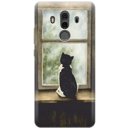 фото Re:pa накладка transparent для huawei mate 10 pro с принтом "кот у окна"