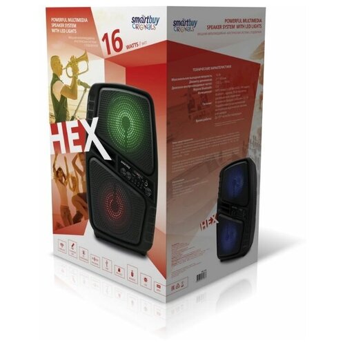 Портативная акустическая система Smartbuy HEX 16 Вт, черный